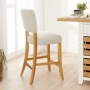 Manor Oak Natural Linen Counter Bar Stool