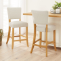 Manor Oak Natural Linen Counter Bar Stool