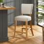 Manor Oak Natural Linen Counter Bar Stool