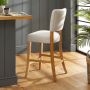 Manor Oak Natural Linen Counter Bar Stool