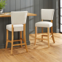 Manor Oak Natural Linen Counter Bar Stool