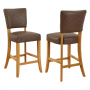 Manor Oak Vintage Brown Leather Counter Bar Stool