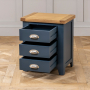 Westbury Blue Painted 3 Drawer Bedside Table