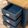 Westbury Blue Painted 3 Drawer Bedside Table