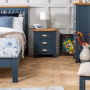 Westbury Blue Painted 3 Drawer Bedside Table