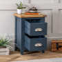 Westbury Blue Painted Slim 2 Drawer Bedside Table