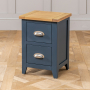 Westbury Blue Painted Slim 2 Drawer Bedside Table