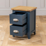 Westbury Blue Painted Slim 2 Drawer Bedside Table