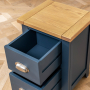 Westbury Blue Painted Slim 2 Drawer Bedside Table