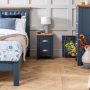 Westbury Blue Painted Slim 2 Drawer Bedside Table