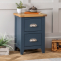 Westbury Blue Painted Slim 2 Drawer Bedside Table