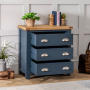 Westbury Blue Painted 3 Drawer Compact Chest of Drawers