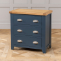 Westbury Blue Painted 3 Drawer Compact Chest of Drawers