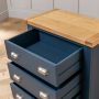 Westbury Blue Painted 3 Drawer Compact Chest of Drawers