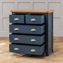 Westbury Blue Painted 2 over 3 Drawer Chest of Drawers