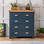 Westbury Blue Painted 2 over 3 Drawer Chest of Drawers