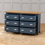 Westbury Blue Large Wide 6 Drawer Chest of Drawers