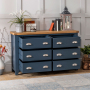 Westbury Blue Large Wide 6 Drawer Chest of Drawers