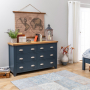 Westbury Blue Large Wide 6 Drawer Chest of Drawers