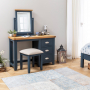 Westbury Blue Pedestal Dressing Table Set with Mirror & Stool