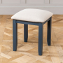 Westbury Blue Painted Stool with Natural Fabric Seat Pad