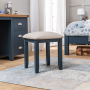 Westbury Blue Painted Stool with Natural Fabric Seat Pad