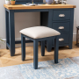 Westbury Blue Painted Stool with Natural Fabric Seat Pad