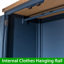 Westbury Blue Painted Double 2 Door Wardrobe with 2 Drawers