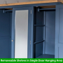 Westbury Blue Painted Triple 3 Door Mirrored Wardrobe with 3 Drawers