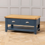 Westbury Blue Painted 2 Drawer Coffee Table with Shelf