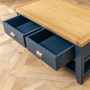 Westbury Blue Painted 2 Drawer Coffee Table with Shelf