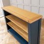 Westbury Blue Painted Wide Low Adjustable 2 Shelf Bookcase