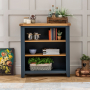 Westbury Blue Painted Small Compact Low Adjustable 3 Shelf Bookcase