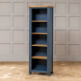 Westbury Blue Painted Tall Narrow Alcove Adjustable Shelf Bookcase