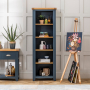 Westbury Blue Painted Tall Narrow Alcove Adjustable Shelf Bookcase