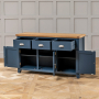 Westbury Blue Painted Large 3 Drawer 3 Door Sideboard