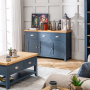 Westbury Blue Painted Large 3 Drawer 3 Door Sideboard