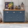 Westbury Blue Painted Large 3 Drawer 3 Door Sideboard