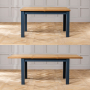 Westbury Blue Painted Extending Dining Table with Oak Top - 6 Seater