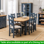 Westbury Blue Painted Extending Dining Table with Oak Top - 6 Seater