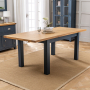 Westbury Blue Painted Extending Dining Table + 4 Natural Scoop Chairs