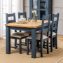 Westbury Blue Painted Extending Dining Table - 4 Dining Chairs Set