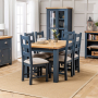 Westbury Blue Painted Extending Dining Table - 6 Dining Chairs Set