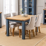 Westbury Blue Painted Extending Dining Table + 4 Natural Scoop Chairs