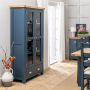 Westbury Blue Painted Glazed 2 Door 2 Drawer Tall Display Cabinet Unit