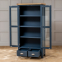 Westbury Blue Painted Glazed 2 Door 2 Drawer Tall Display Cabinet Unit