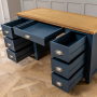 Westbury Blue Painted Large Twin Pedestal Desk