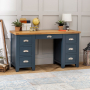 Westbury Blue Painted Twin Pedestal Dressing Table Set with Stool 