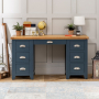 Westbury Blue Painted Twin Pedestal Dressing Table Set with Stool 