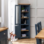 Westbury Blue Painted Tall Glazed Corner Cabinet